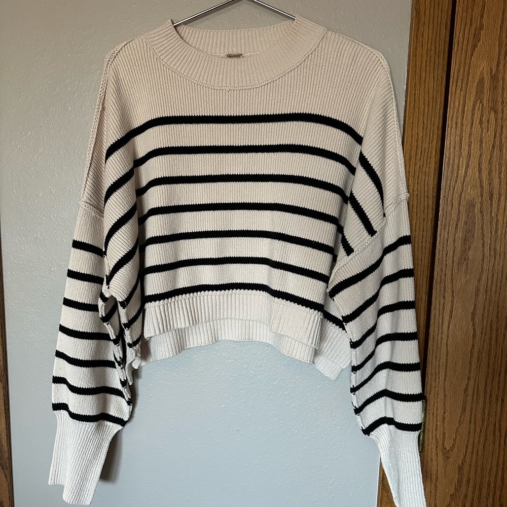 Free People Easy Street stripe crop pullover